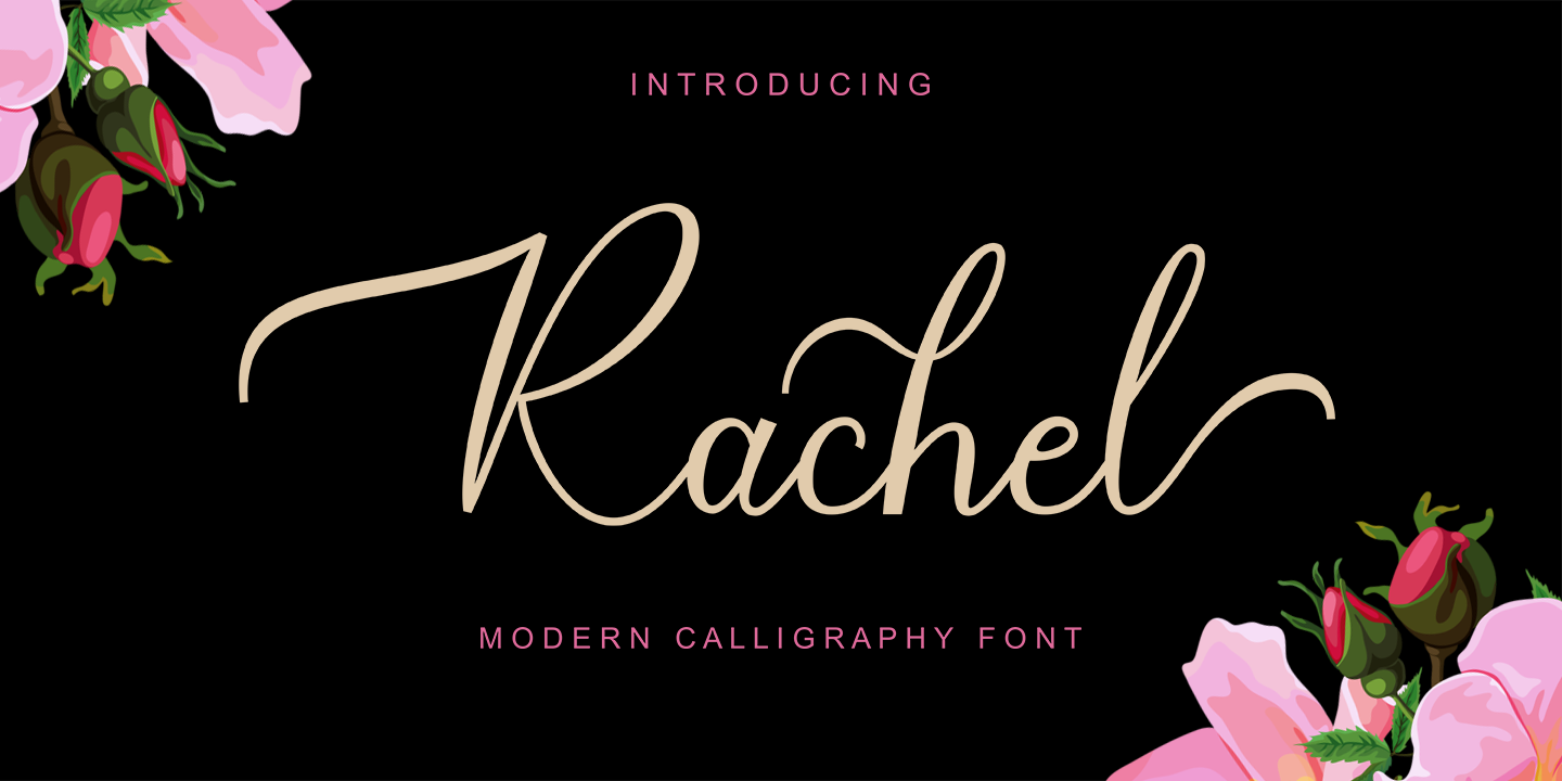 Beispiel einer Rachel Regular-Schriftart